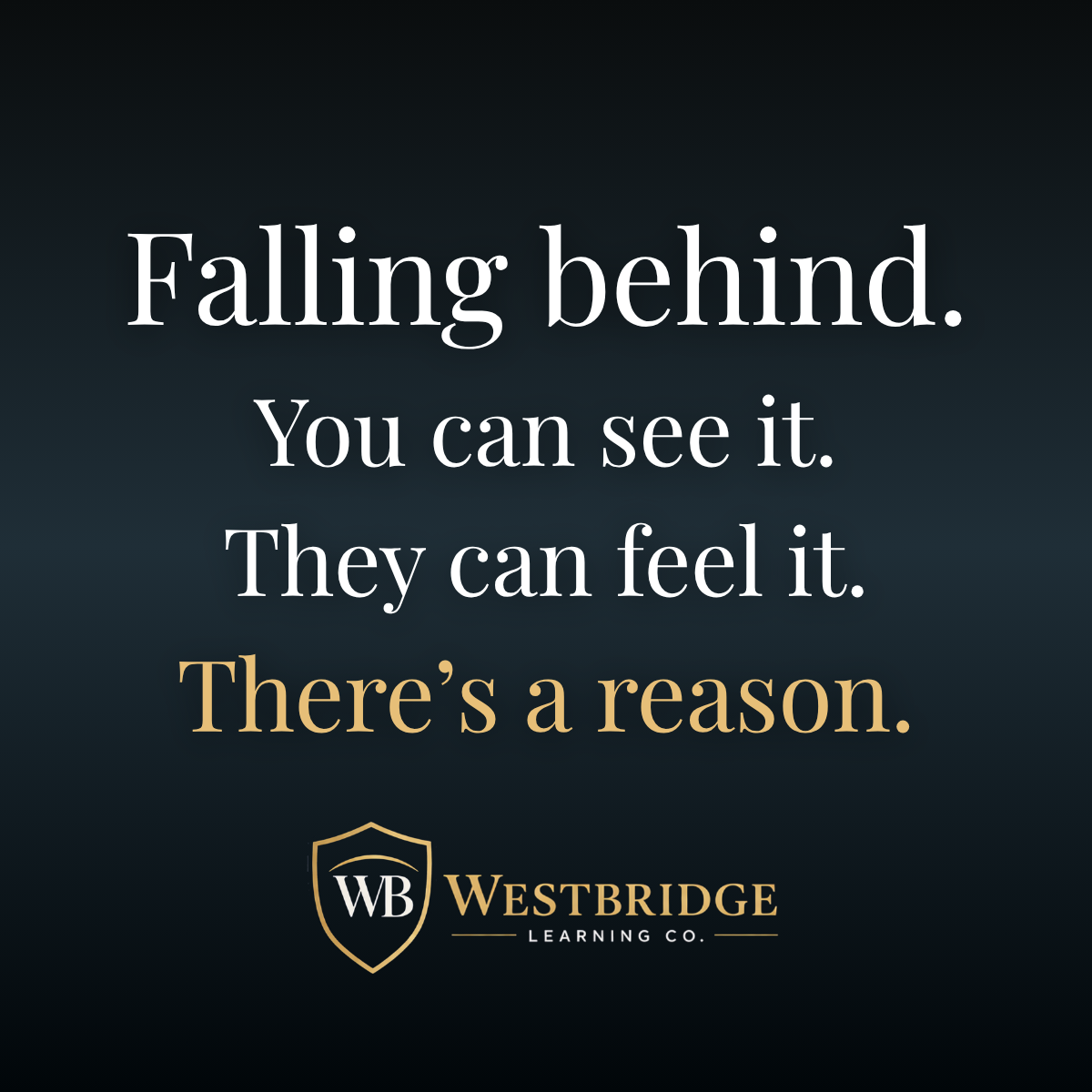 Westbridge ad about school not improving and there being a reason