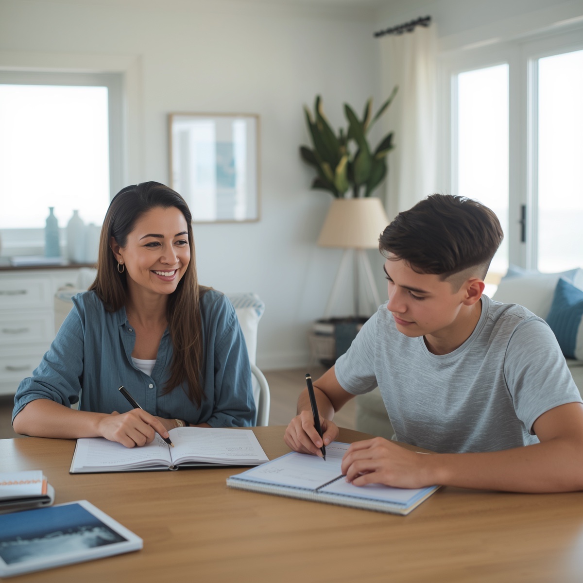 An educator working one-to-one with a student at a table