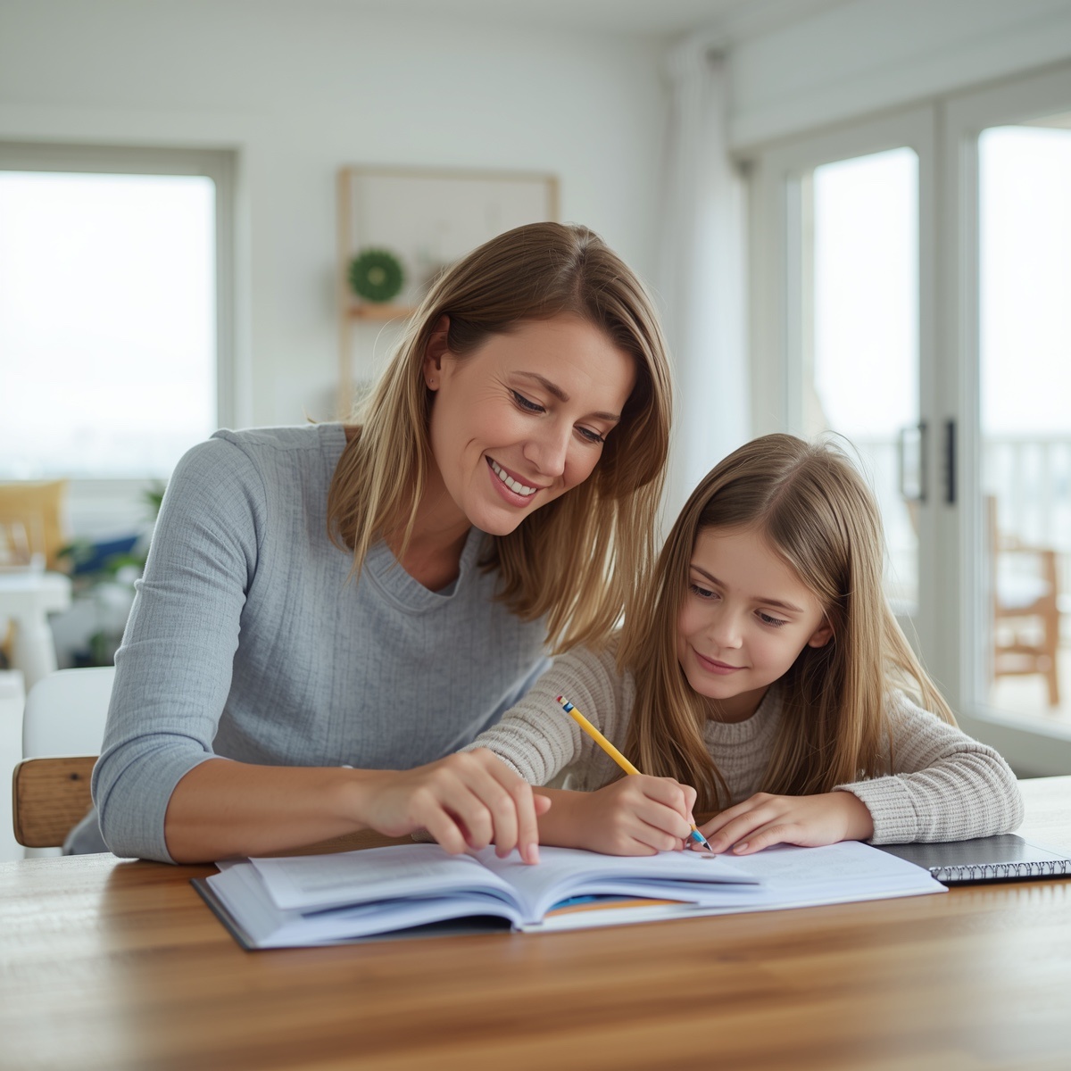 An educator working one-to-one with a younger student at a table